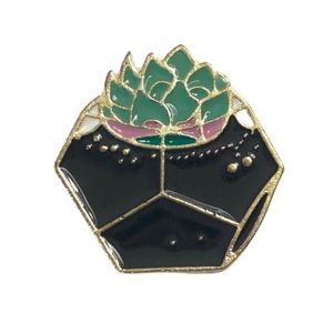 Potted Succulent Plant Enamel Pin / Brooch